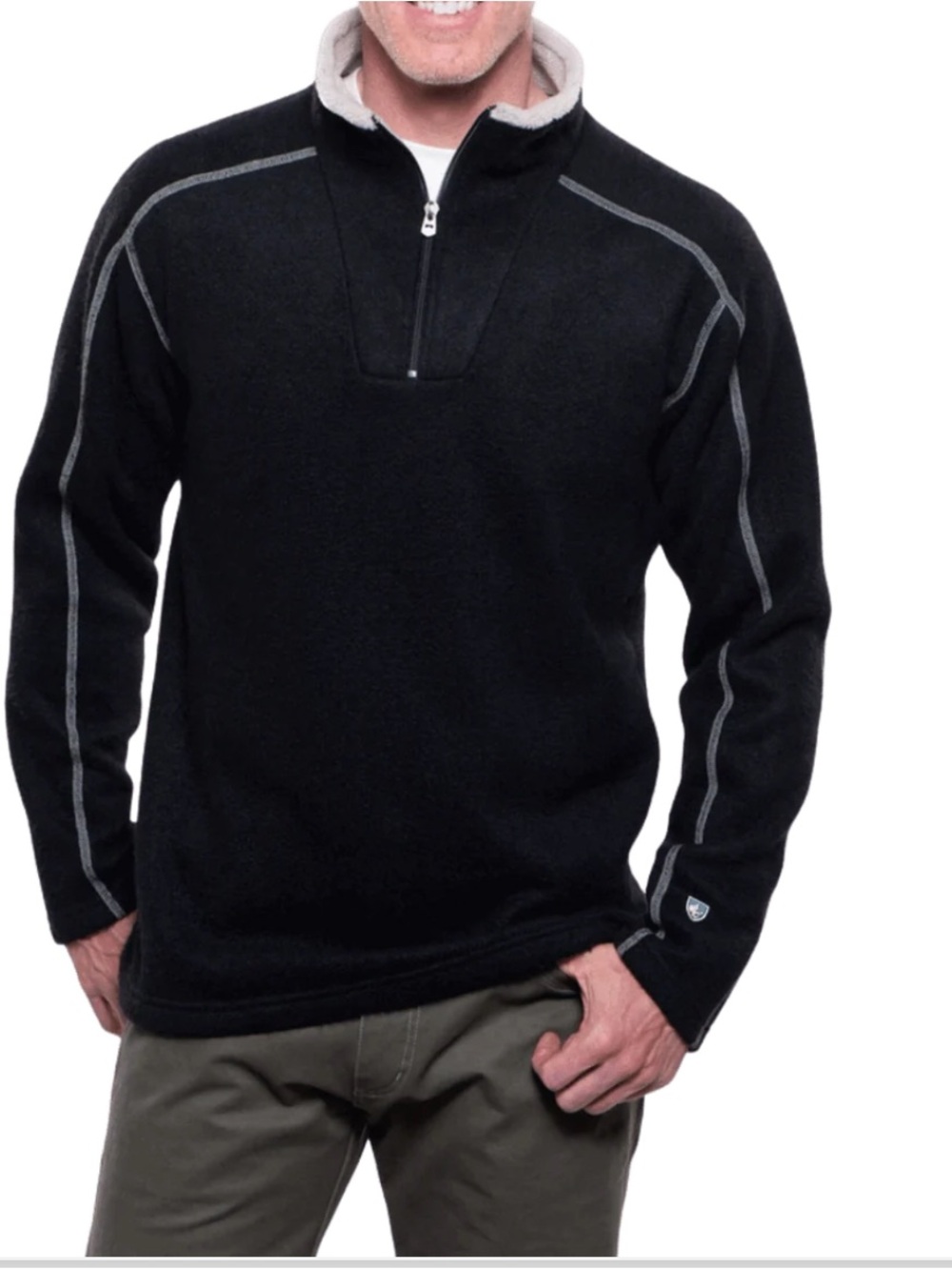 KUHL Europa 1/4 Zip Fleece Mens Black XL Alfpaca Cozy Outdoors Gorpcore